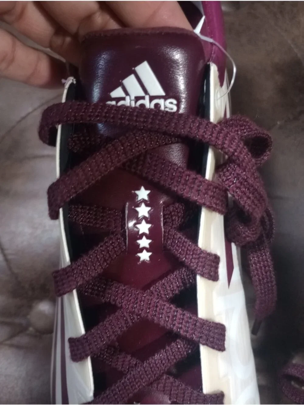 New Marrón/Purple Adidas Adizero 5-Star Soccer/Football Cleats Mens Size 15